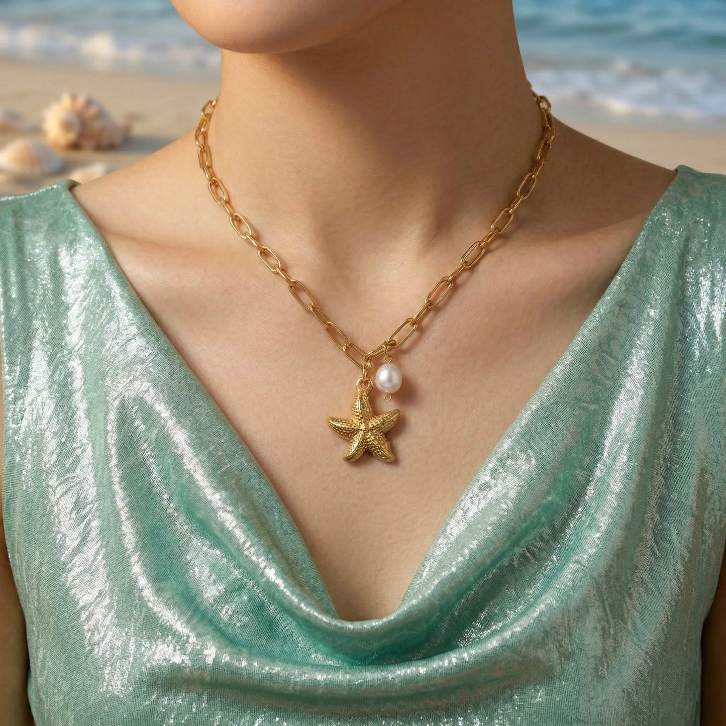 18Kt Gold Plated Coastal Luxe Pendant Necklace