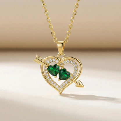 18KT Gold Plated Green Love Sparkle