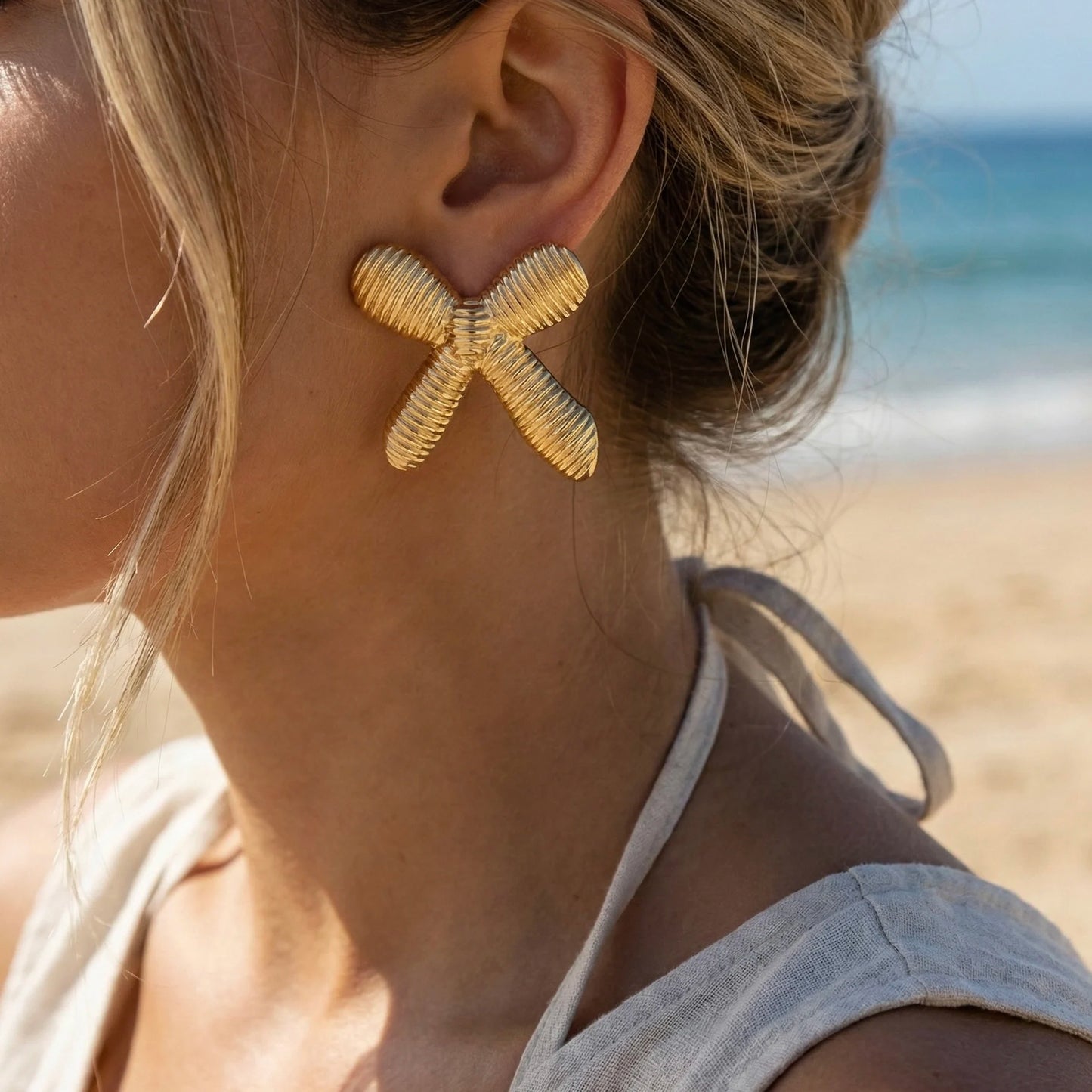 18KT Gold Plated Golden Knot Studs